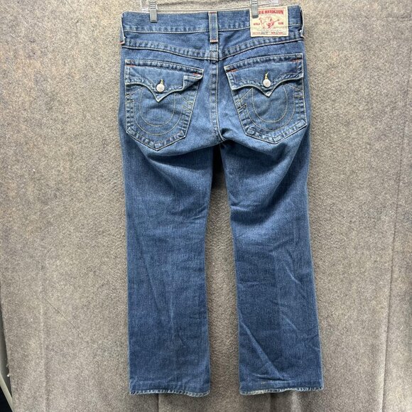True Religion Jeans Mens 32 Blue Billy Straight Leg Made In USA Denim Classic - Picture 2 of 9